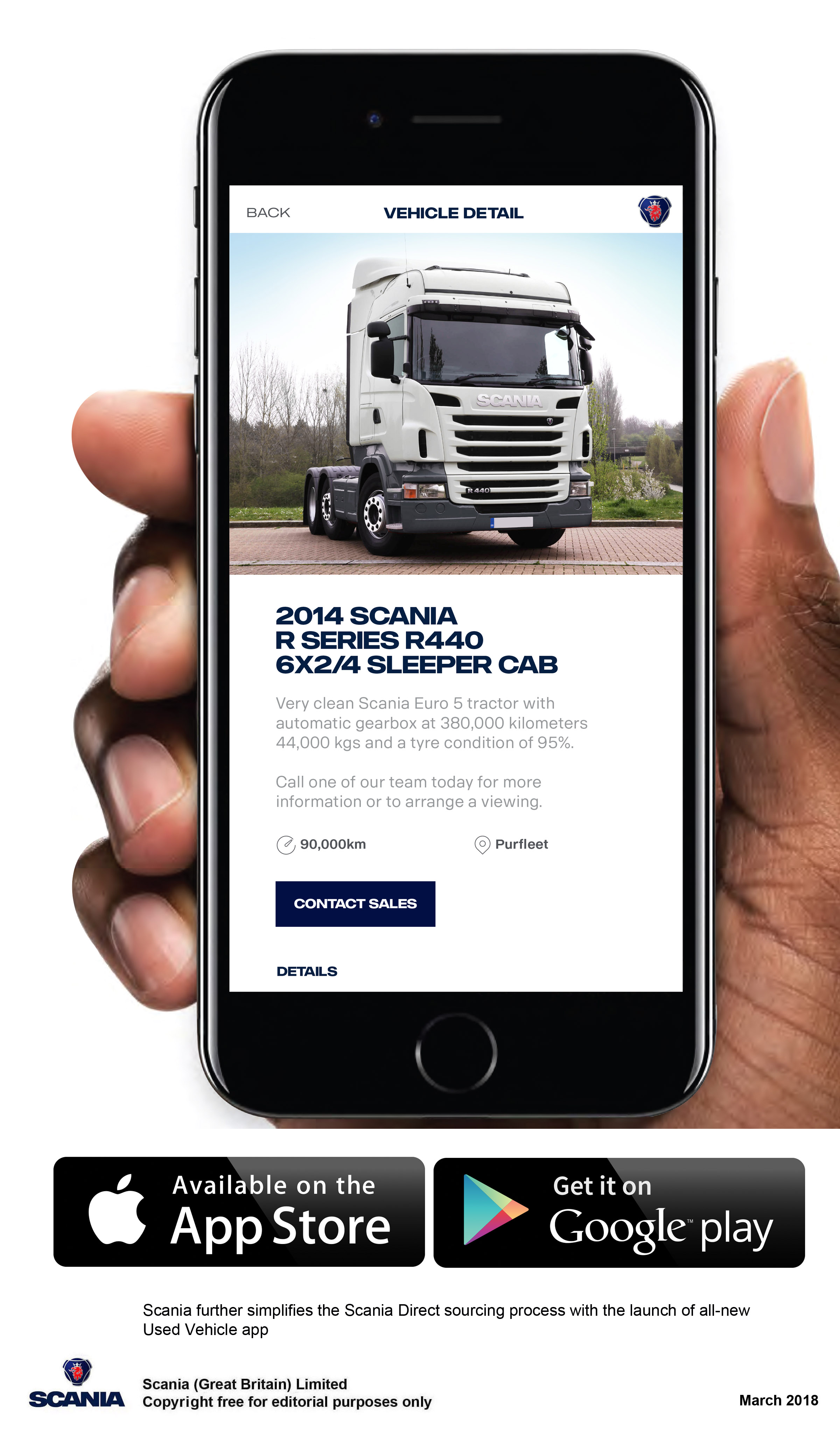 Scania Direct's Used Vehicle App Scania Direct's Used Vehicle App
