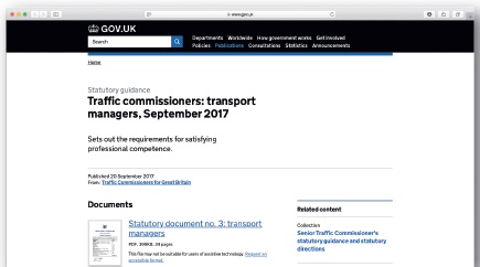 The Senior Traffic Commissioner's guidance on transport managers