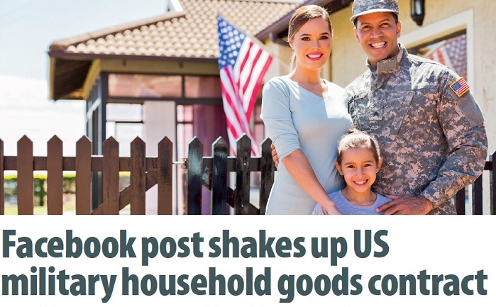 Facebook post shakes up US military household goods contract