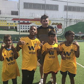 Garry Burke with some of the 'Wolves' players