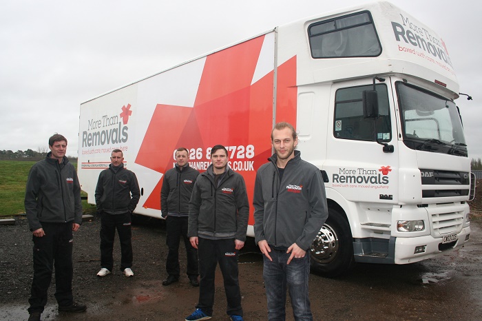 Richard Churchill-Davies with the crew