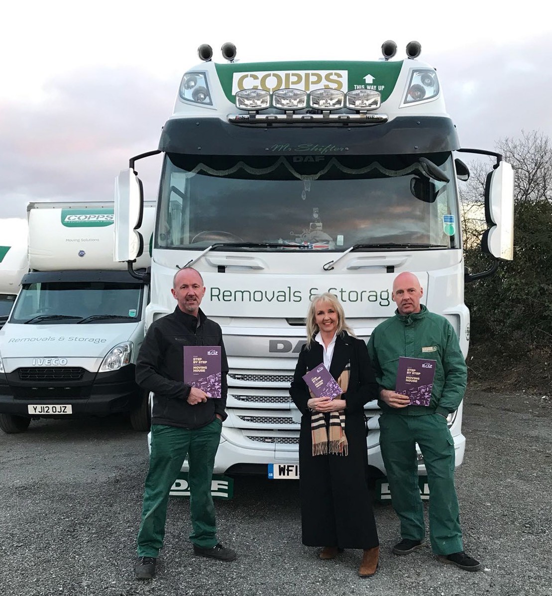 Lisa Rogerson with her brothers Gary and Simon at Copps Removals