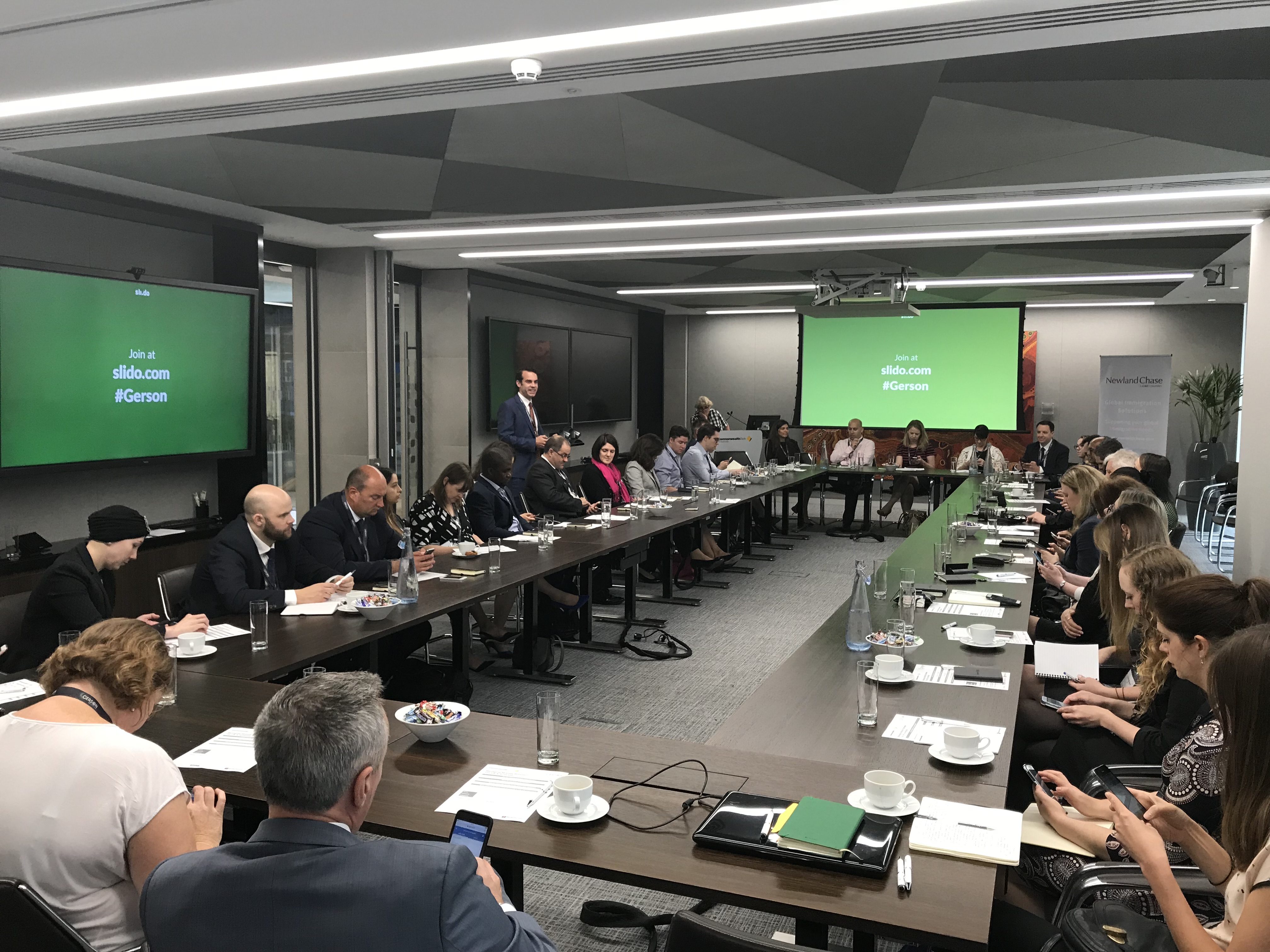 Delegates using smartphones to ask questions