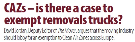 CAZ - is there a case to exempt removals trucks? CAZ - is there a case to exempt removals trucks?