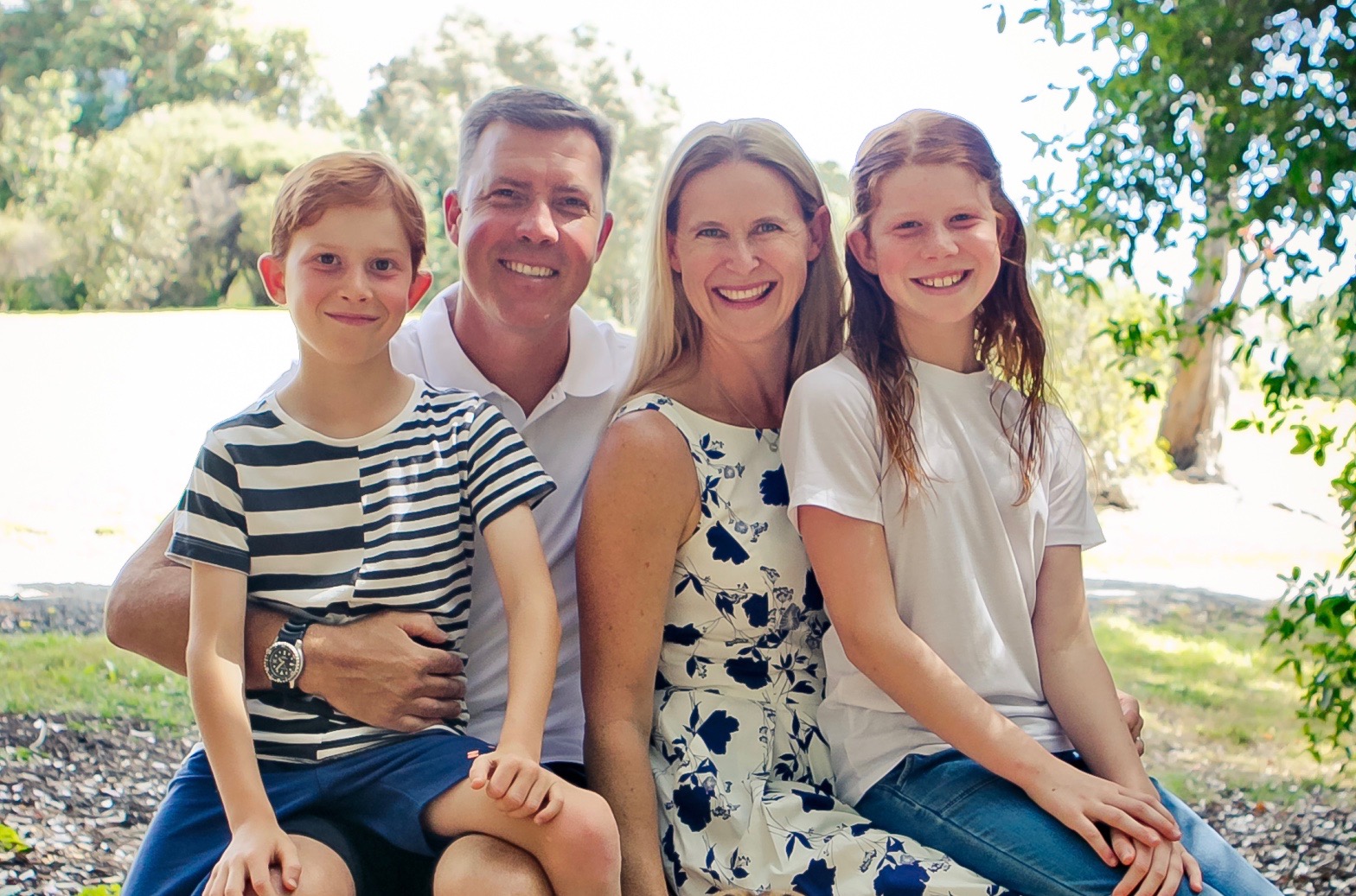 JP with wife Natasha and children Ela and Luke