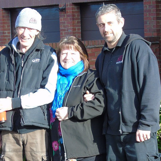 Nikki with Sid (left) and Ian of Ark Relocation