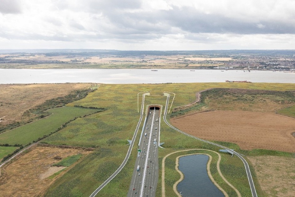 The north entrance to the Lower Thames Crossing in Thurrock