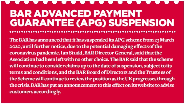 BAR Advanced Payment Guarantee suspension