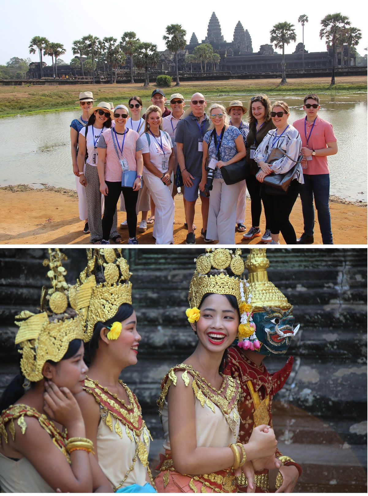 Delegates and Attractions at Angkor Wat temple
