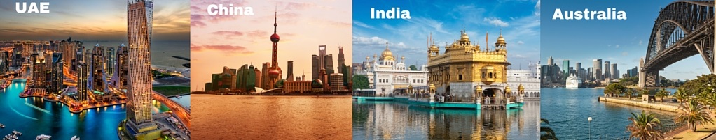 UAE, China and India