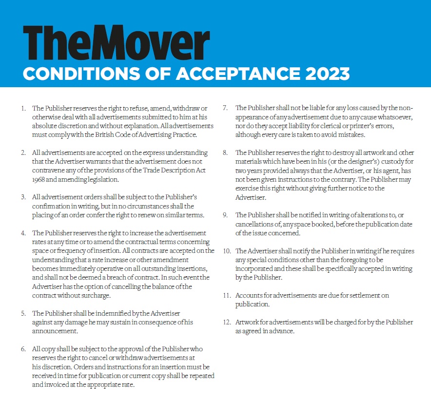 The Mover - conditions of acceptance