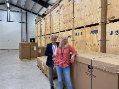 Bjørn and wife Maria in the warehouse