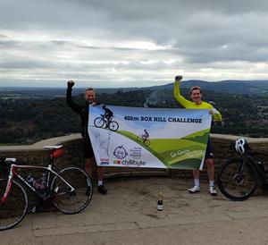 Box Hill bike ride - Tim Watney and Gavin McCarthy complete the challenge Box Hill bike ride - Tim Watney and Gavin McCarthy complete the challenge