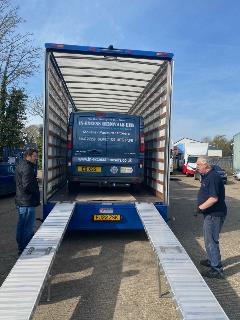 Road train can accomodate a tranship van when required