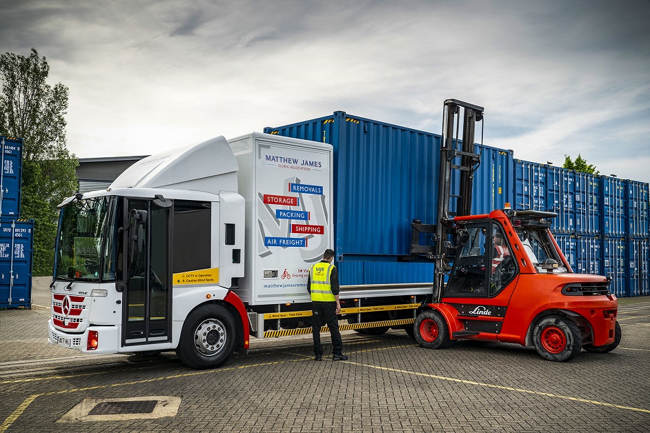 Containers are stored in Dartford ready for shipment