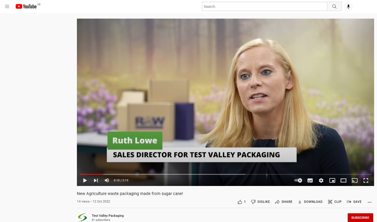 Test Valley Packaging YouTube screengrab
