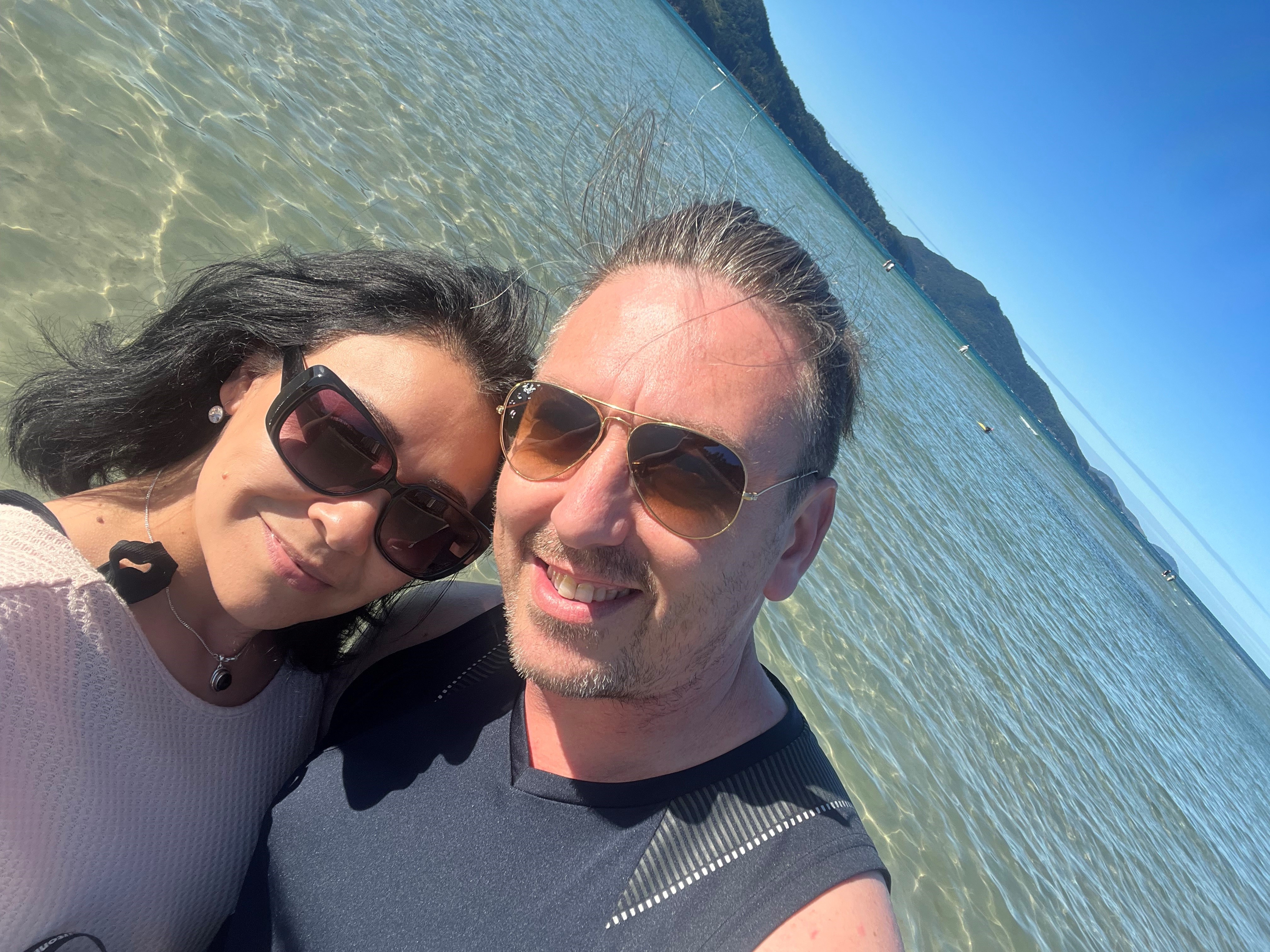 Kieran with girlfriend and colleague Marcela Molina