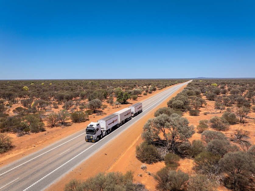 Volvo FH16 driving in Australia