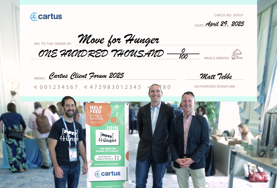 Adam Lowy (left) with Matt Tebbe, Cartus CEO and David Pascoe (right)