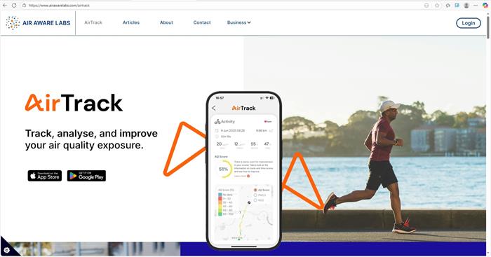 Air Aware Lab's AirTrack app Air Aware Lab's AirTrack app