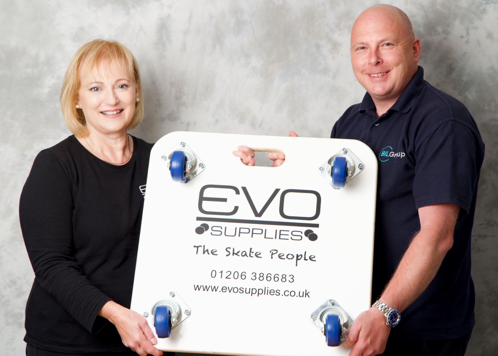 Juliet Dunn of EVO Supplies and Tim Murrow of BIL