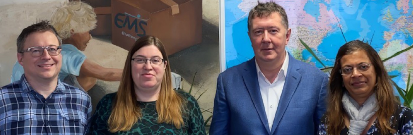 Gareth Fosberry, Gail Norman, Ronan Woodhouse and Amrat Patel of EMS