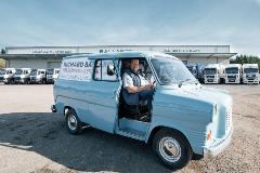 Richard Ballard in restored Ballards van